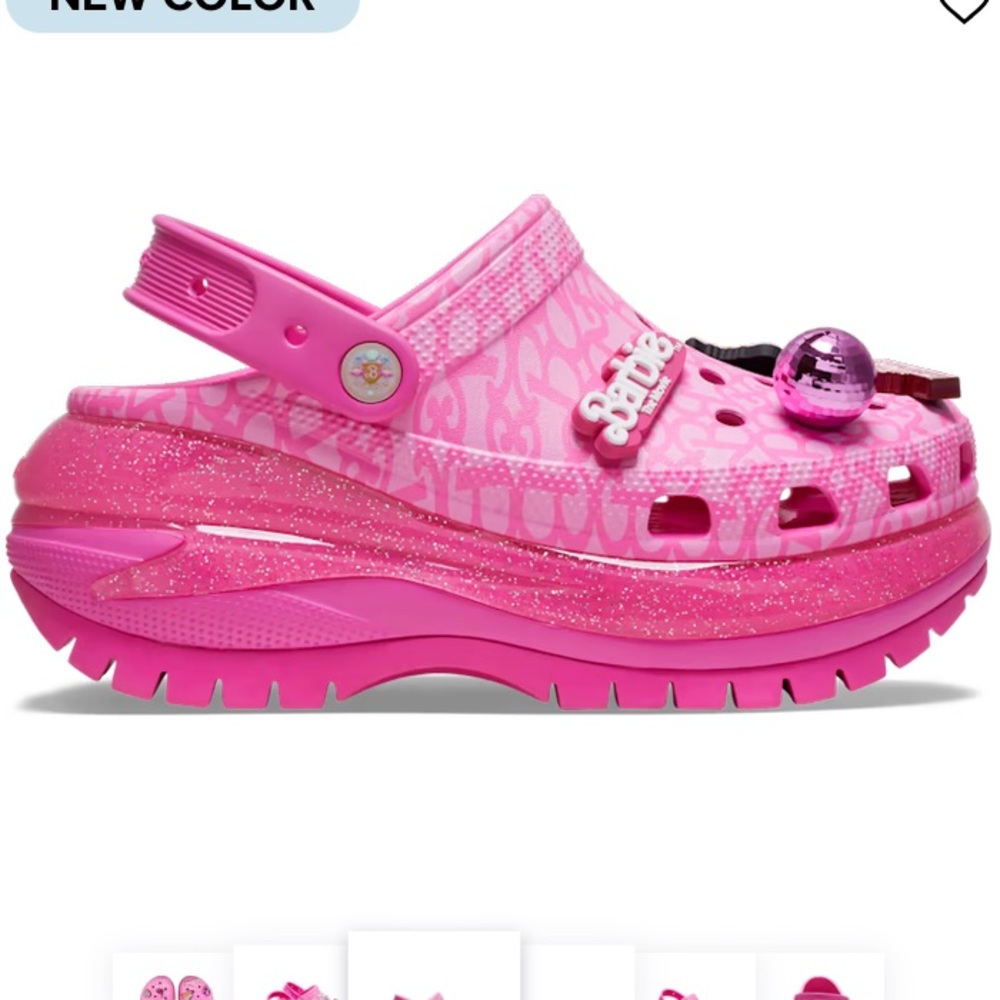 CROCS 💖BARBIE💖 The Movie MEGA Crush pink clogs with charms size 8 - Picture 3 of 7
